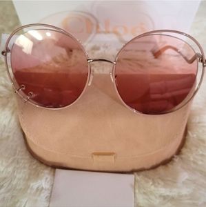 Chloe Women's Sunglasses 59mm Round gold rose 100% Authentic